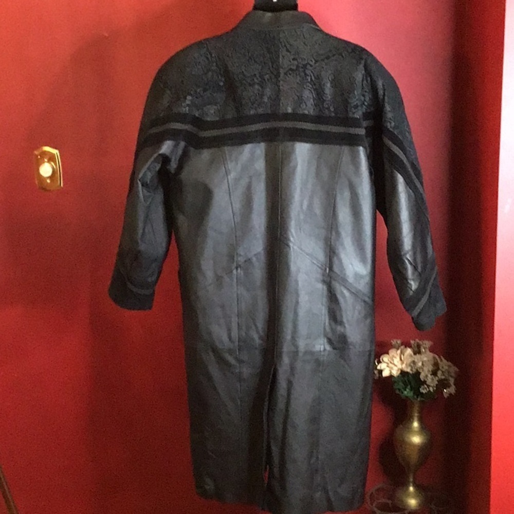 Long Leather and Suede Coat Size XXL - Picture 6 of 7